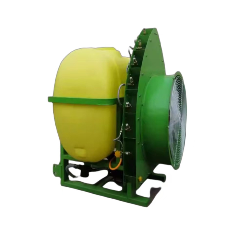 Landbrugsmaskiner monteret luftsprøjte til frugtplantage